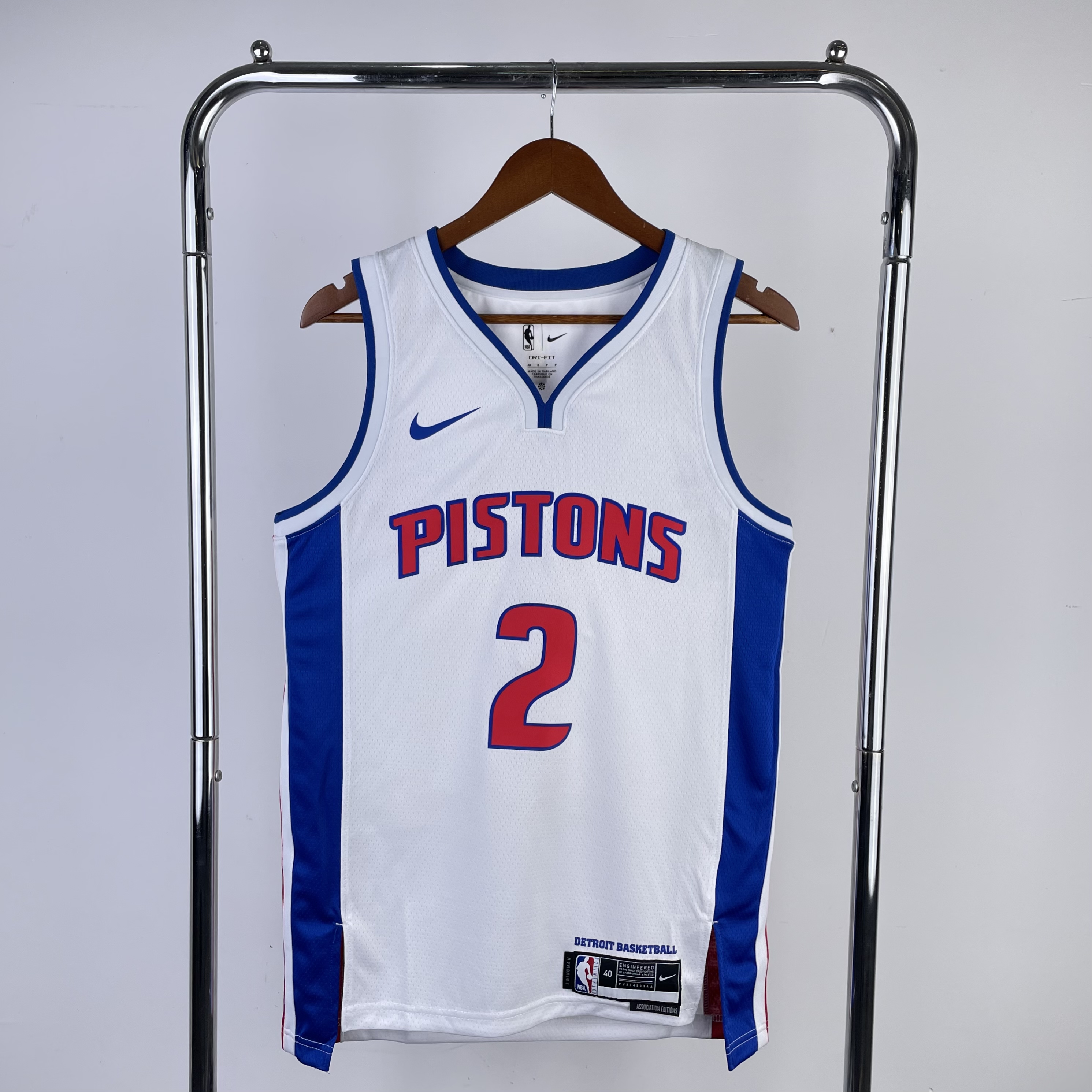 Men Detroit Pistons #2 Cade Cunningham White Season Nike 2023 NBA Jersey